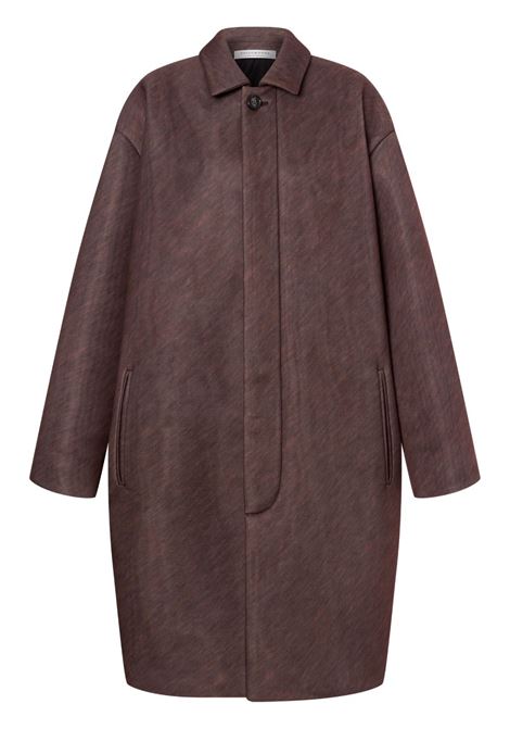 Brown maxi mélange-effect long coat Philosophy Di Lorenzo Serafini - women